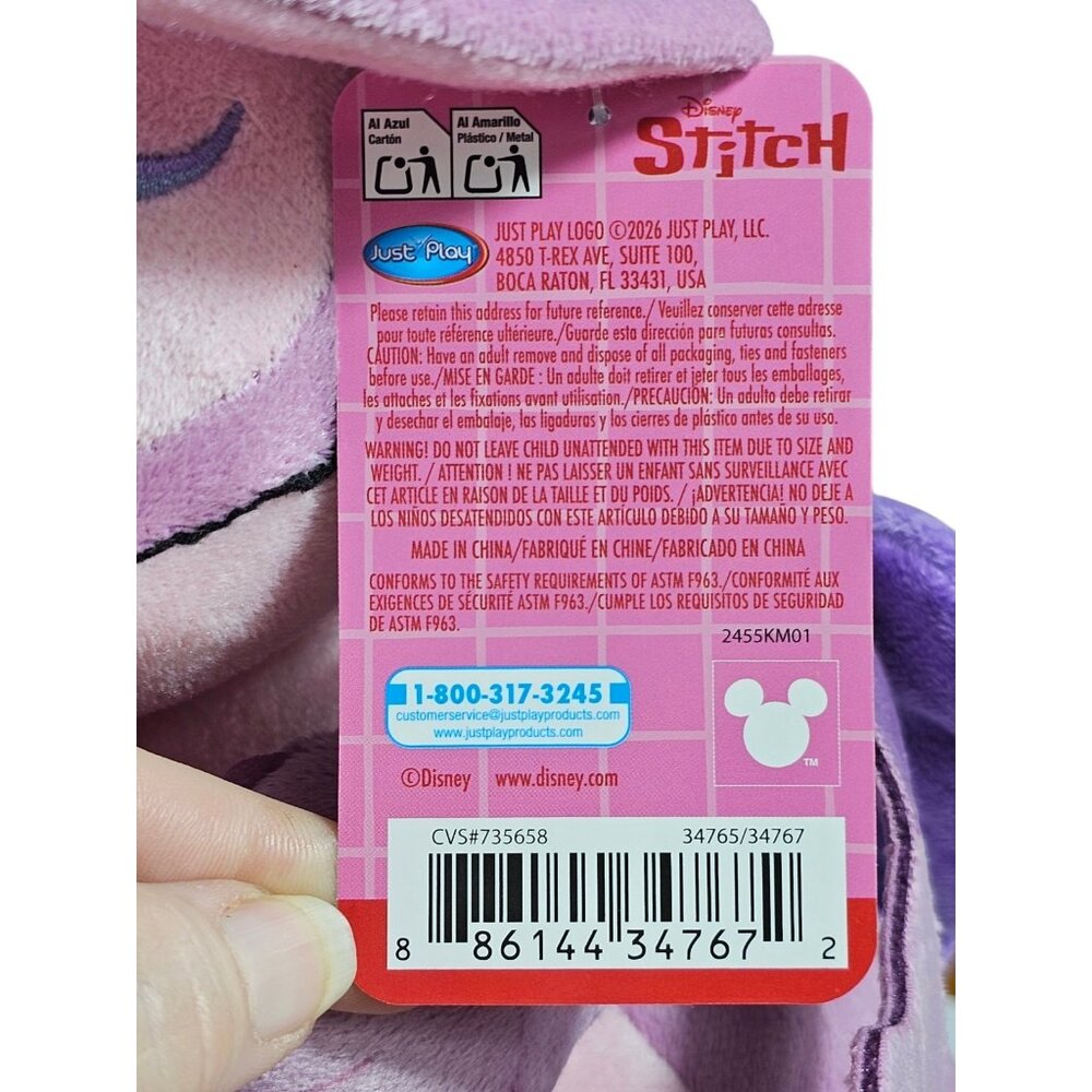 Disney Angel Valentine’s Day Plush (Experiment 624) Holding Heart Brand New - Picture 8 of 9